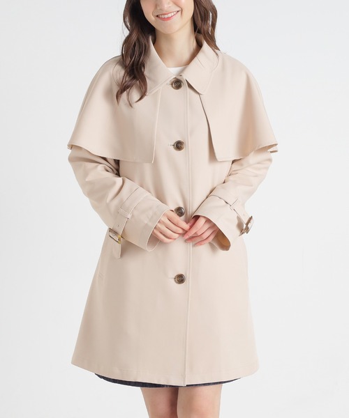 Honeys（ハニーズ）の「撥水加工ケープ付ステンカラーコート（トレンチ