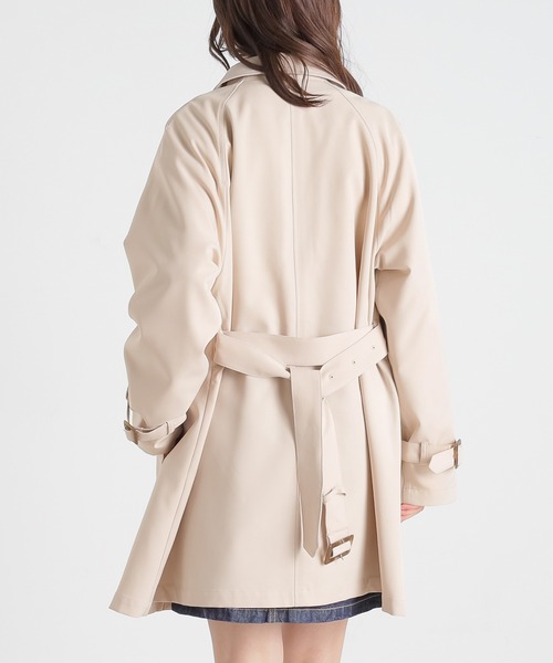 Honeys（ハニーズ）の「撥水加工ケープ付ステンカラーコート（トレンチ