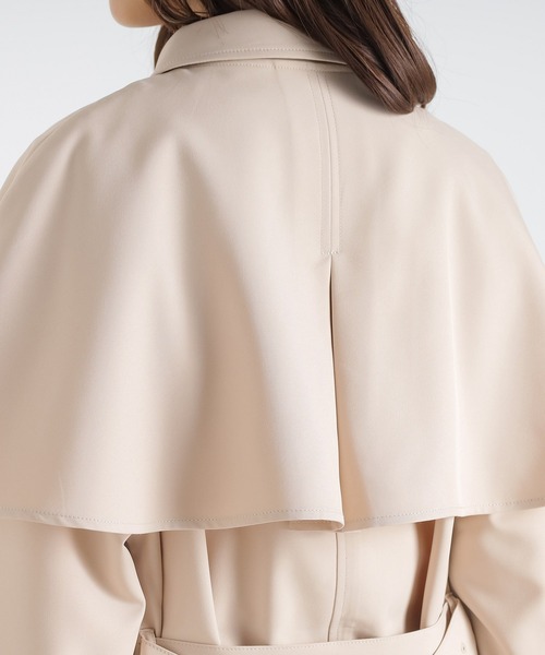 Honeys（ハニーズ）の「撥水加工ケープ付ステンカラーコート（トレンチ