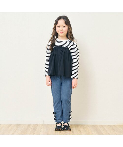 apres les cours（アプレレクール）の「【WEB限定】サイドリボン/7days Style pants（その他パンツ・キッズ・インディゴブルー/ブラック・140/130/120/110/100/90/80）」の14枚目の写真