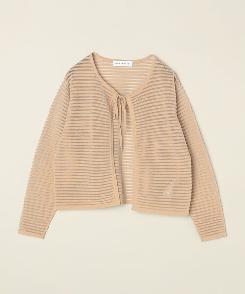 新品 LEILIAN ボーダーカーディガン 金釦 9号 手洗い可能 日本製 Rie