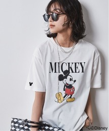 ディズニー ミッキーマウス/綿100%手書き風プリントTシャツ <大きいサイズ有>シックスタイル
