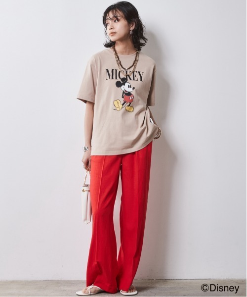 Disney(ディズニー)の「ディズニー ミッキーマウス/綿100%手書き風プリントTシャツ <大きいサイズ有>シックスタイル(Tシャツ/カットソー・レディース・ベージュ/オフホワイト/グレー・M/L/LL/3L/4L/5L)」の9枚目の写真