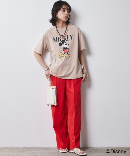 Disney(ディズニー)の「ディズニー ミッキーマウス/綿100%手書き風プリントTシャツ <大きいサイズ有>シックスタイル(Tシャツ/カットソー・レディース・ベージュ/オフホワイト/グレー・M/L/LL/3L/4L/5L)」の10枚目の写真