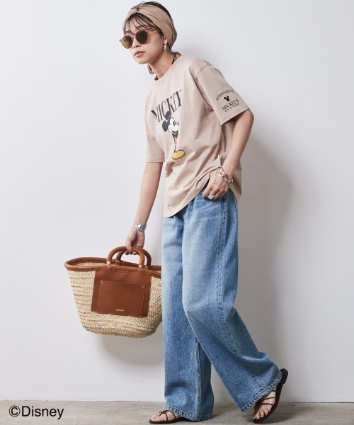 Disney(ディズニー)の「ディズニー ミッキーマウス/綿100%手書き風プリントTシャツ <大きいサイズ有>シックスタイル(Tシャツ/カットソー・レディース・ベージュ/オフホワイト/グレー・M/L/LL/3L/4L/5L)」の20枚目の写真