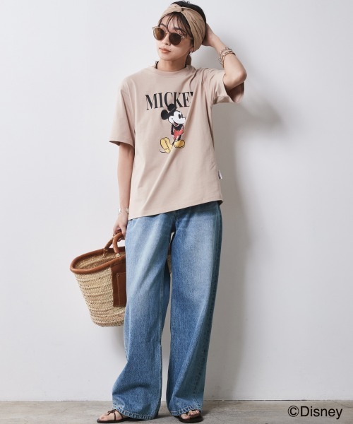 Disney(ディズニー)の「ディズニー ミッキーマウス/綿100%手書き風プリントTシャツ <大きいサイズ有>シックスタイル(Tシャツ/カットソー・レディース・ベージュ/オフホワイト/グレー・M/L/LL/3L/4L/5L)」の21枚目の写真
