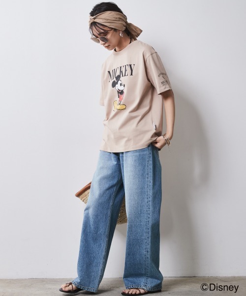 Disney(ディズニー)の「ディズニー ミッキーマウス/綿100%手書き風プリントTシャツ <大きいサイズ有>シックスタイル(Tシャツ/カットソー・レディース・ベージュ/オフホワイト/グレー・M/L/LL/3L/4L/5L)」の22枚目の写真