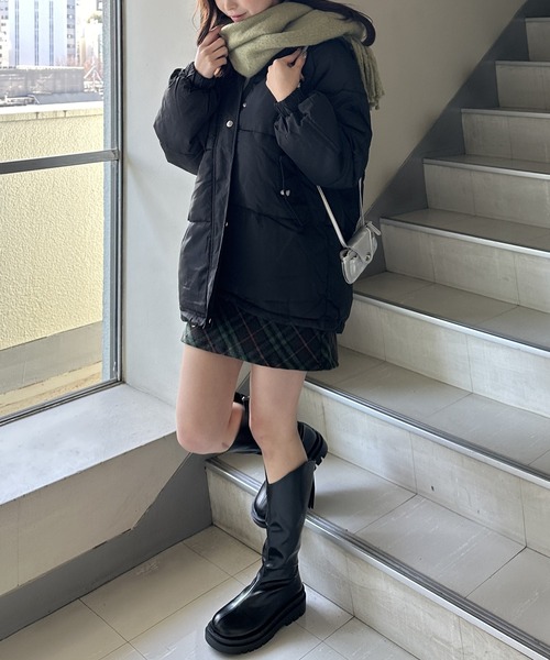 obli❤︎オブリ♡ウールチェックミニスカート 秋冬コーデに！】ウールライクチェックミニスカート（スカート