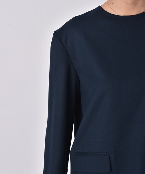 AKTE（アクテ）の「ショルダーパッド2WAYシャツ（シャツ/ブラウス・レディース・チャコールグレー/ダークグリーン・2/1）」の7枚目の写真