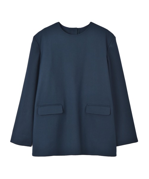 AKTE（アクテ）の「ショルダーパッド2WAYシャツ（シャツ/ブラウス・レディース・チャコールグレー/ダークグリーン・2/1）」の3枚目の写真