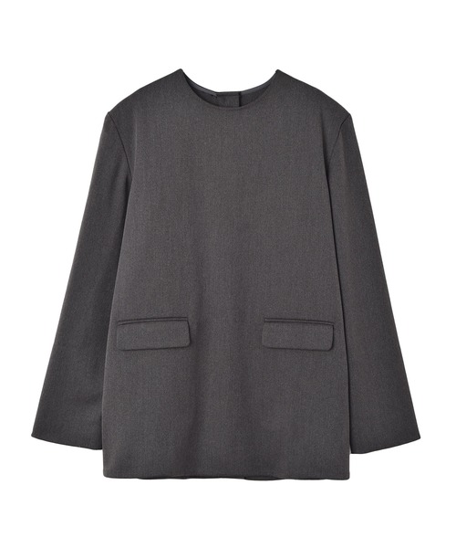 AKTE（アクテ）の「ショルダーパッド2WAYシャツ（シャツ/ブラウス・レディース・チャコールグレー/ダークグリーン・2/1）」の5枚目の写真