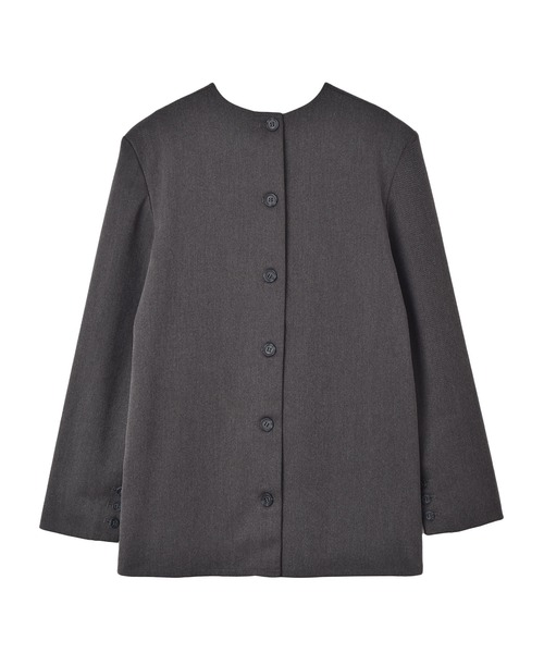 AKTE（アクテ）の「ショルダーパッド2WAYシャツ（シャツ/ブラウス・レディース・チャコールグレー/ダークグリーン・2/1）」の6枚目の写真