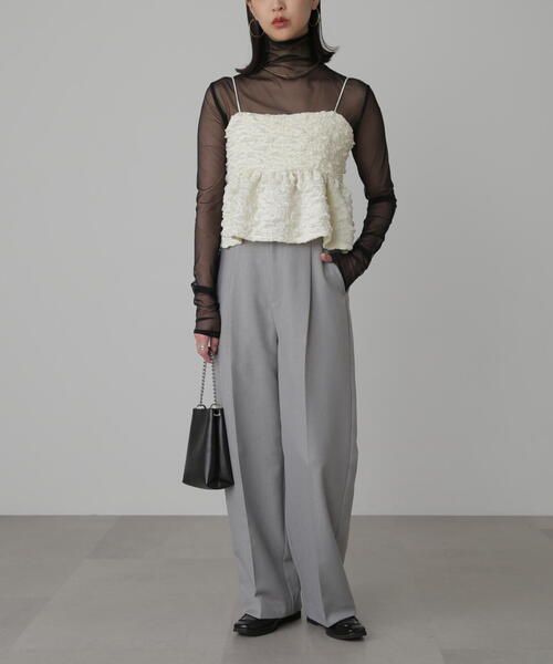 FREE'S MART(フリーズマート)の「◆ぽこぽこジャガードキャミソールビスチェ(シャツ/ブラウス・レディース・ブラック/ベージュ/ホワイト・FREE)」の19枚目の写真