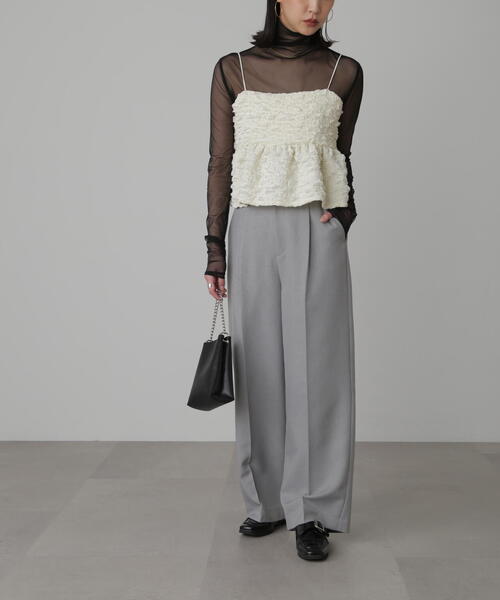 FREE'S MART(フリーズマート)の「◆ぽこぽこジャガードキャミソールビスチェ(シャツ/ブラウス・レディース・ブラック/ベージュ/ホワイト・FREE)」の18枚目の写真