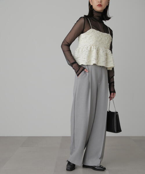 FREE'S MART(フリーズマート)の「◆ぽこぽこジャガードキャミソールビスチェ(シャツ/ブラウス・レディース・ブラック/ベージュ/ホワイト・FREE)」の16枚目の写真