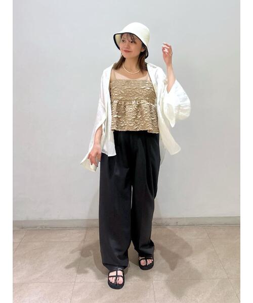 FREE'S MART(フリーズマート)の「◆ぽこぽこジャガードキャミソールビスチェ(シャツ/ブラウス・レディース・ブラック/ベージュ/ホワイト・FREE)」の10枚目の写真