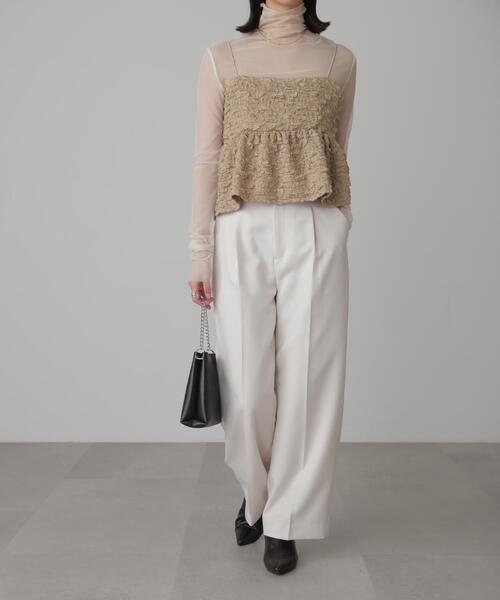 FREE'S MART(フリーズマート)の「◆ぽこぽこジャガードキャミソールビスチェ(シャツ/ブラウス・レディース・ブラック/ベージュ/ホワイト・FREE)」の11枚目の写真