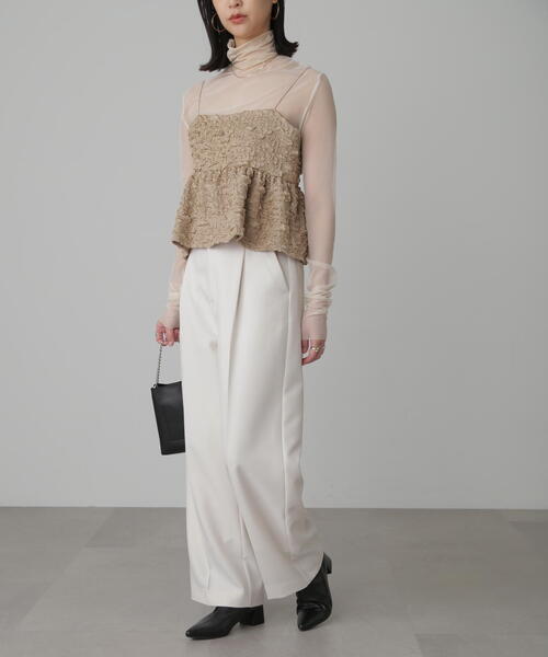 FREE'S MART(フリーズマート)の「◆ぽこぽこジャガードキャミソールビスチェ(シャツ/ブラウス・レディース・ブラック/ベージュ/ホワイト・FREE)」の13枚目の写真