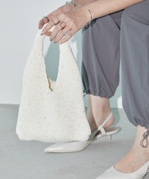 スパンコールミニニットバッグ