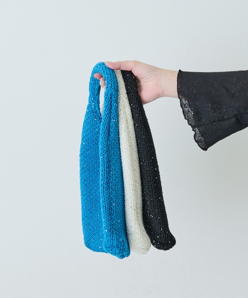 Aunt Marie's（アントマリーズ）の「スパンコールミニニットバッグ（ハンドバッグ・レディース・ブラック/ホワイト/ブルー・FREE）」の16枚目の写真