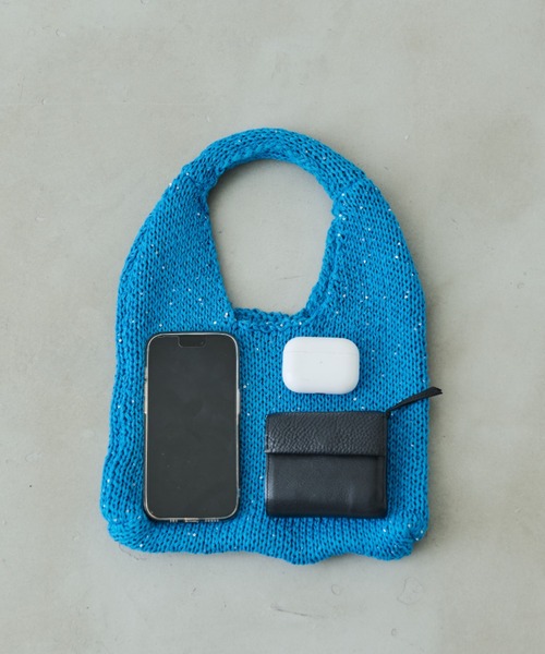 Aunt Marie's（アントマリーズ）の「スパンコールミニニットバッグ（ハンドバッグ・レディース・ブラック/ホワイト/ブルー・FREE）」の10枚目の写真