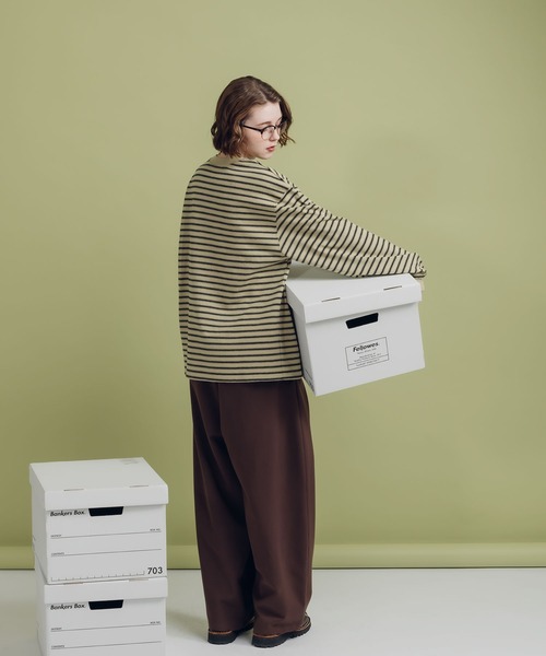 MUHET（ミュエータ）の「ロゴ刺繍ロンT（Tシャツ/カットソー・レディース・ブラック/オフホワイト/チャコールグレー/ベージュ・MEDIUM/X-LARGE）」の10枚目の写真