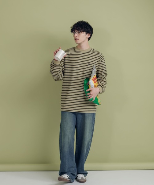 MUHET（ミュエータ）の「ロゴ刺繍ロンT（Tシャツ/カットソー・レディース・ブラック/オフホワイト/チャコールグレー/ベージュ・MEDIUM/X-LARGE）」の14枚目の写真