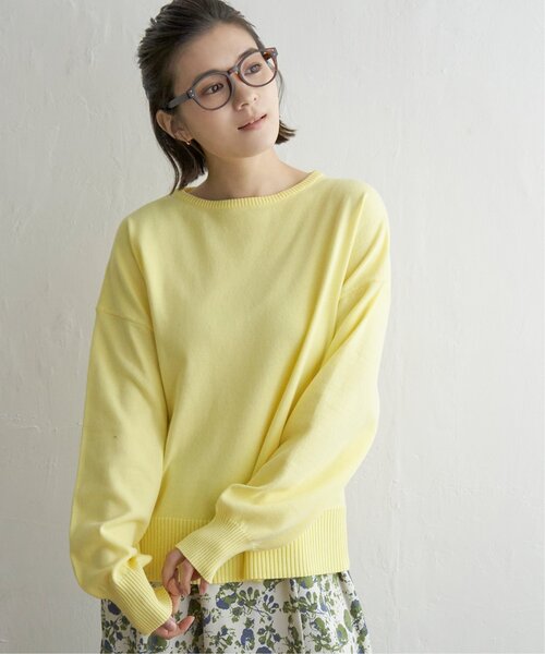 LBC(エルビーシー)の「ドロップショルダーニット(ニット/セーター・レディース・ブルー/ホワイト/イエロー/ベージュ・M)」の4枚目の写真