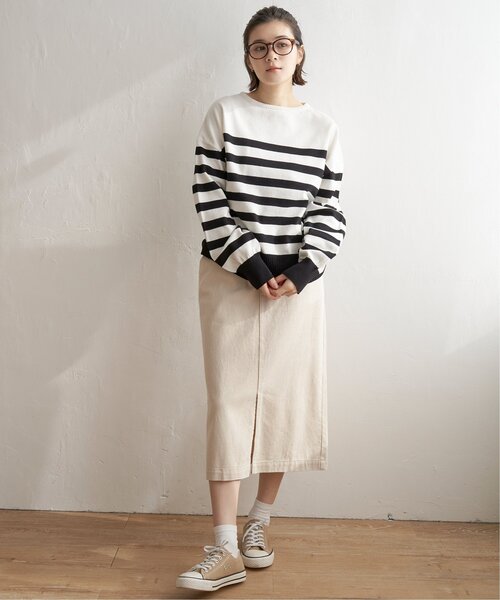 LBC(エルビーシー)の「ドロップショルダーニット(ニット/セーター・レディース・ブルー/ホワイト/イエロー/ベージュ・M)」の8枚目の写真