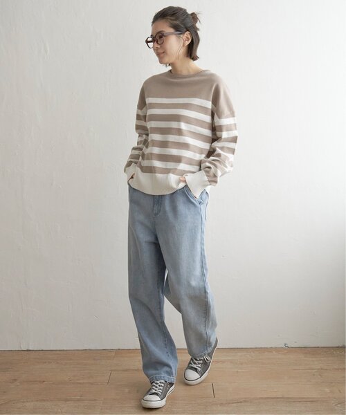 LBC(エルビーシー)の「ドロップショルダーニット(ニット/セーター・レディース・ブルー/ホワイト/イエロー/ベージュ・M)」の13枚目の写真