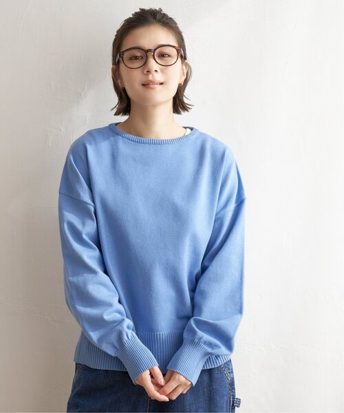 LBC(エルビーシー)の「ドロップショルダーニット(ニット/セーター・レディース・ブルー/ホワイト/イエロー/ベージュ・M)」の3枚目の写真