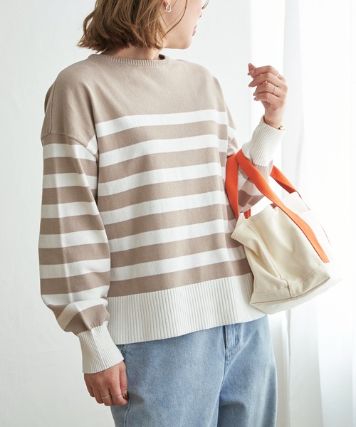 LBC(エルビーシー)の「ドロップショルダーニット(ニット/セーター・レディース・ブルー/ホワイト/イエロー/ベージュ・M)」の22枚目の写真