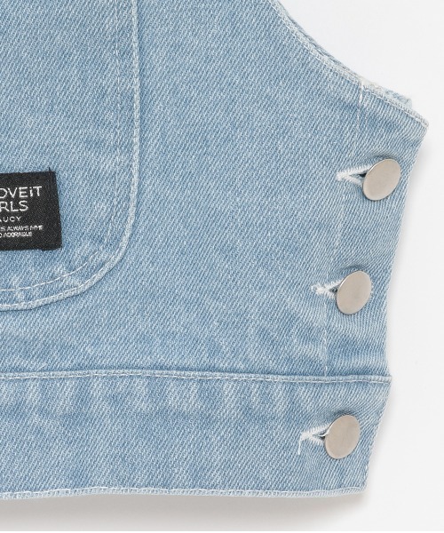 by LOVEiT（バイラビット）の「デニムビスチェ（キャミソール・キッズ・サックスブルー/ブラック・130cm/120cm/150cm/140cm/160cm）」の8枚目の写真
