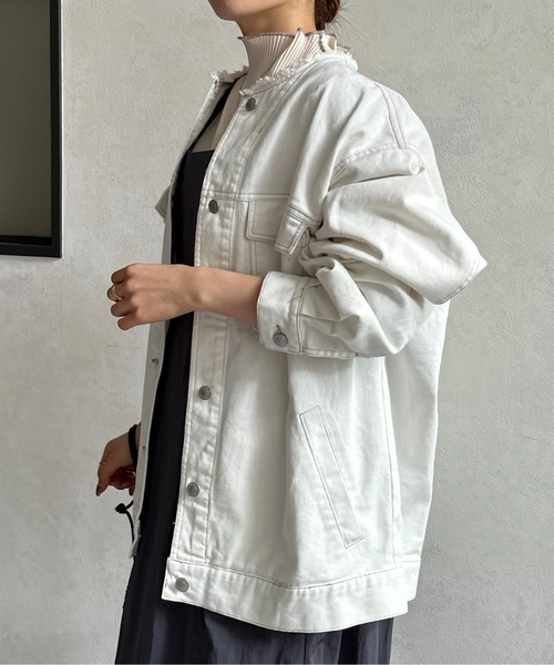 Thevon（ゼボン）の「フリンジノーカラーGジャン（デニムジャケット