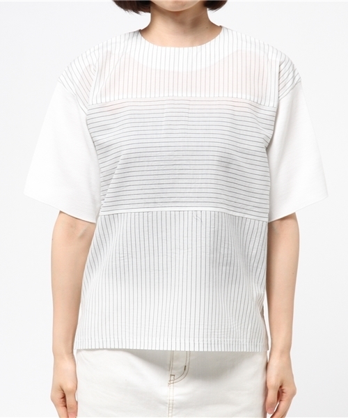 robbem（ロベム）の「【robbem】ストライプMixプルオーバー（Tシャツ/カットソー・レディース・オフホワイト・FREE）」の5枚目の写真