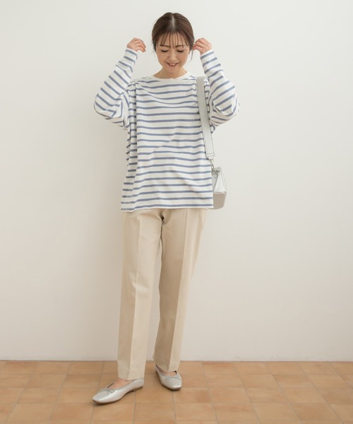 URBAN RESEARCH DOORS(アーバンリサーチドアーズ)の「ボーダーワイドプルオーバー(Tシャツ/カットソー・レディース・ブルー/ピンク/ミント/ネイビー・MEDIUM)」の9枚目の写真