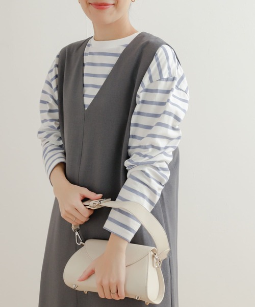 URBAN RESEARCH DOORS(アーバンリサーチドアーズ)の「ボーダーワイドプルオーバー(Tシャツ/カットソー・レディース・ブルー/ピンク/ミント/ネイビー・MEDIUM)」の15枚目の写真