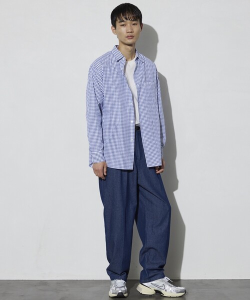 Firsthand（ファーストハンド）の「Firsthand/ファーストハンド オゾン加工デニムスラックス / タックテーパードデニムスラックス（デニムパンツ・メンズ・ブルー・L/M）」の21枚目の写真