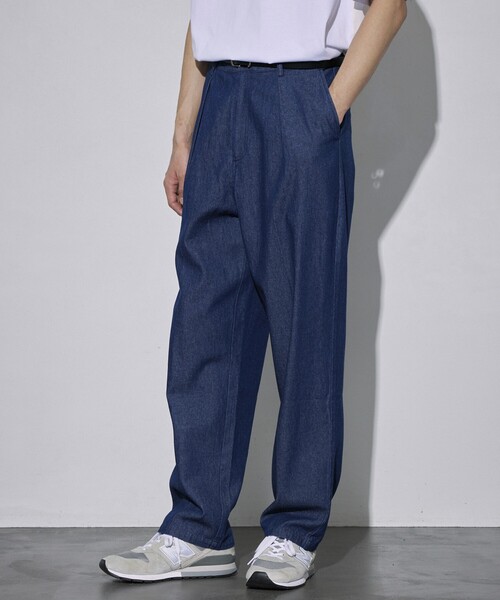 Firsthand（ファーストハンド）の「Firsthand/ファーストハンド オゾン加工デニムスラックス / タックテーパードデニムスラックス（デニムパンツ・メンズ・ブルー・L/M）」の18枚目の写真