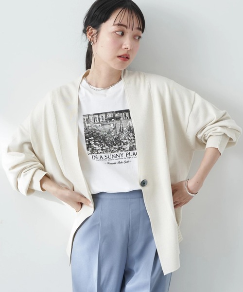 earth music&ecology（アースミュージックアンドエコロジー）の「UVカット加工BIGカーディガン（カーディガン/ボレロ・レディース・オフホワイト/ブルー/その他9/ライトグレー系2/ピンク・FREE）」の2枚目の写真