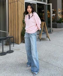 メッセージロゴスウェットトップス 春服