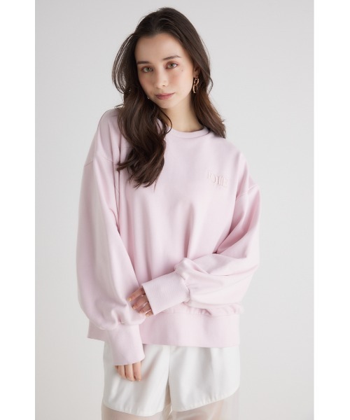 rienda(リエンダ)の「メッセージロゴスウェットトップス 春服(スウェット・レディース・ブラック/ライトピンク/チャコールグレー/ホワイト・FREE)」の20枚目の写真