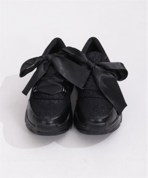 axes femme POETIQUE（アクシーズファムポエティック）の「サテンリボンスニーカー（スニーカー・レディース・ホワイト/ブラック・MEDIUM/LARGE）」の17枚目の写真