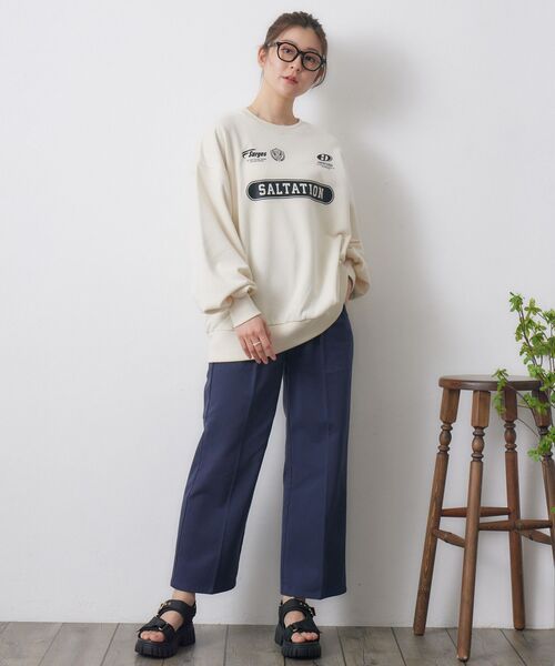 RETRO GIRL（レトロガール）の「ユニフォームトレーナー（Tシャツ/カットソー・レディース・ダークグレー/ダークブルー/ナチュラル・FREE）」の4枚目の写真