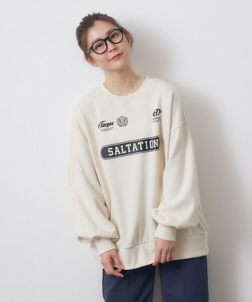 RETRO GIRL（レトロガール）の「ユニフォームトレーナー（Tシャツ/カットソー・レディース・ダークグレー/ダークブルー/ナチュラル・FREE）」の8枚目の写真