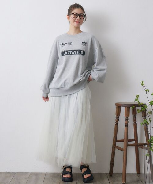 RETRO GIRL（レトロガール）の「ユニフォームトレーナー（Tシャツ/カットソー・レディース・ダークグレー/ダークブルー/ナチュラル・FREE）」の14枚目の写真