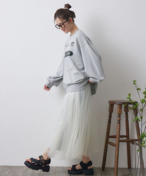 RETRO GIRL（レトロガール）の「ユニフォームトレーナー（Tシャツ/カットソー・レディース・ダークグレー/ダークブルー/ナチュラル・FREE）」の16枚目の写真