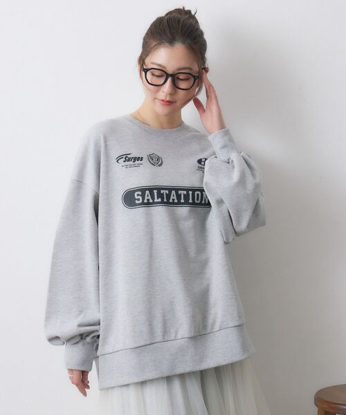 RETRO GIRL（レトロガール）の「ユニフォームトレーナー（Tシャツ/カットソー・レディース・ダークグレー/ダークブルー/ナチュラル・FREE）」の18枚目の写真