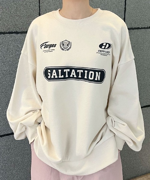 RETRO GIRL（レトロガール）の「ユニフォームトレーナー（Tシャツ/カットソー・レディース・ダークグレー/ダークブルー/ナチュラル・FREE）」の2枚目の写真