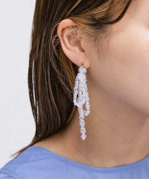 KBF（ケイビーエフ）の「リボンビーズピアス（ピアス（両耳用）・レディース・クリア/オレンジ・ONE）」の6枚目の写真